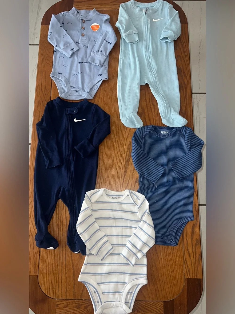 12 Pc Nike & Carter's Baby Boy Clothes Bundle 6M – Sleepers, Bodysuits & Pants